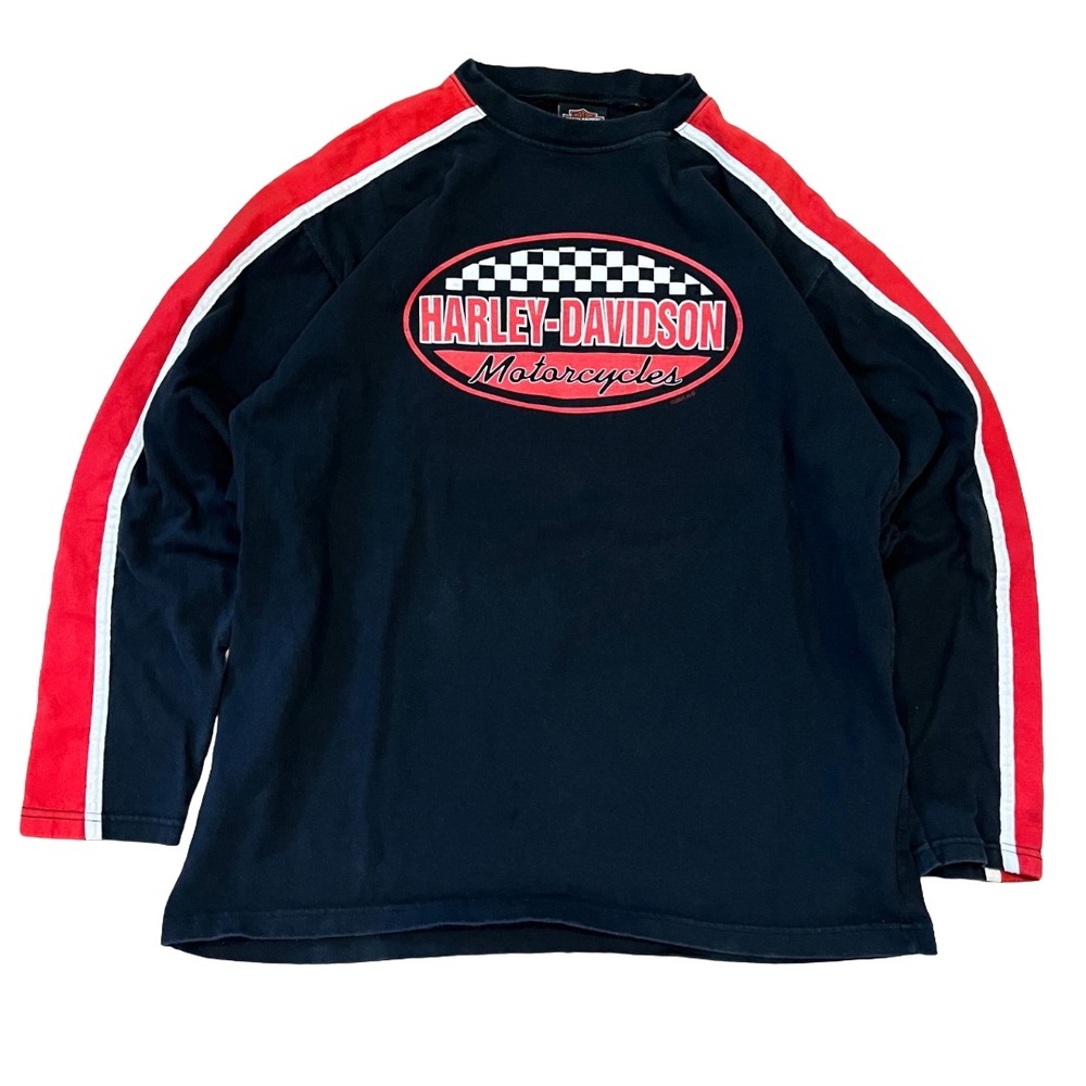 VTG Harley Davidson Long Sleeve T-Shirt Sz Medium 100% Cotton USA Made